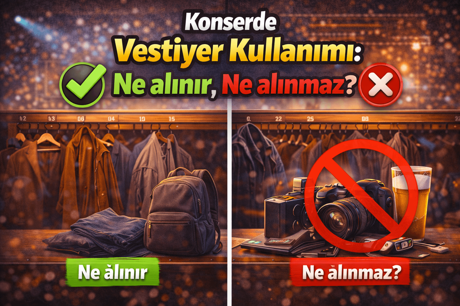 Konserde Vestiyer Kullanımı: Ne alınır, Ne alınmaz?